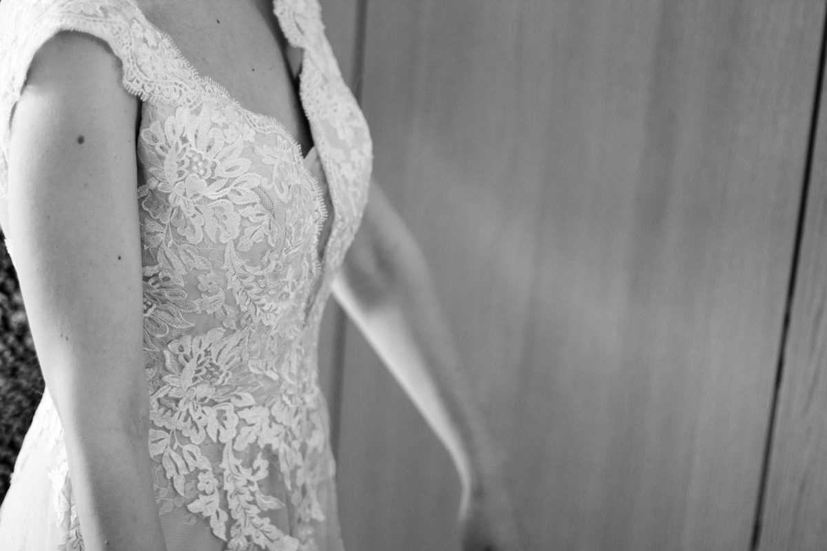 Detalle del vestido novia